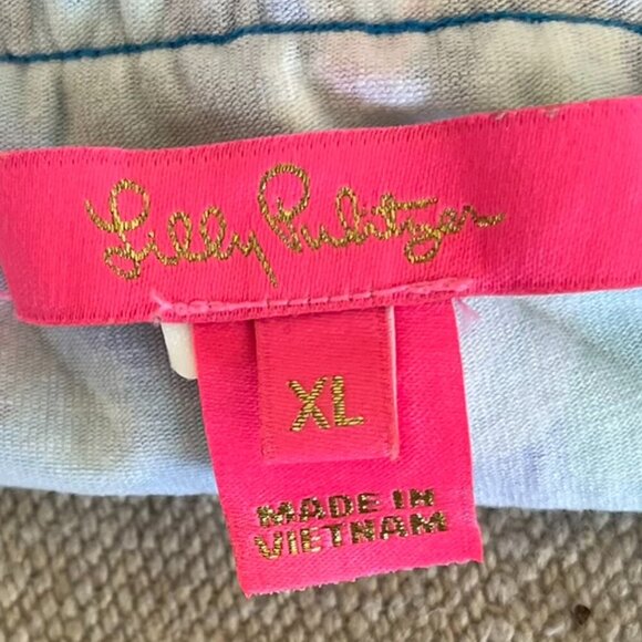 Lily Pulitzer Womans Summer La Fortuna Borealis Blue Social Sunset Romper Sz XL - Picture 8 of 10